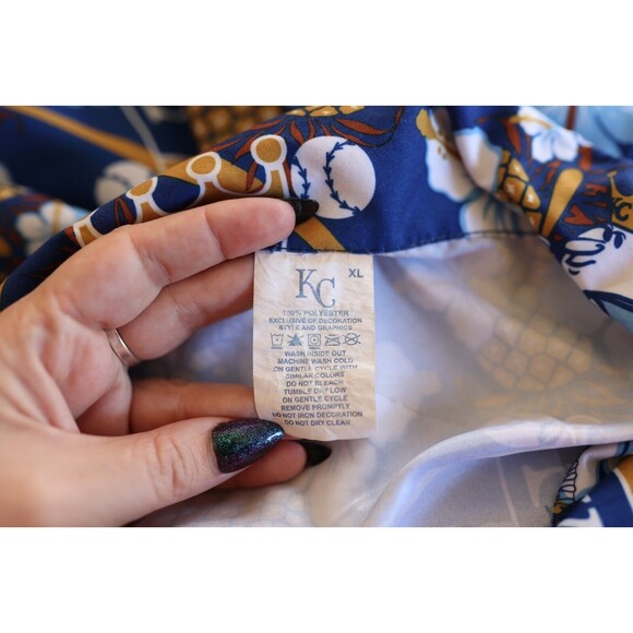 KC Royals Mens Minitmart Hawaiian Short Sleeve Oversize Button Up Shirt Size XL - Picture 9 of 9